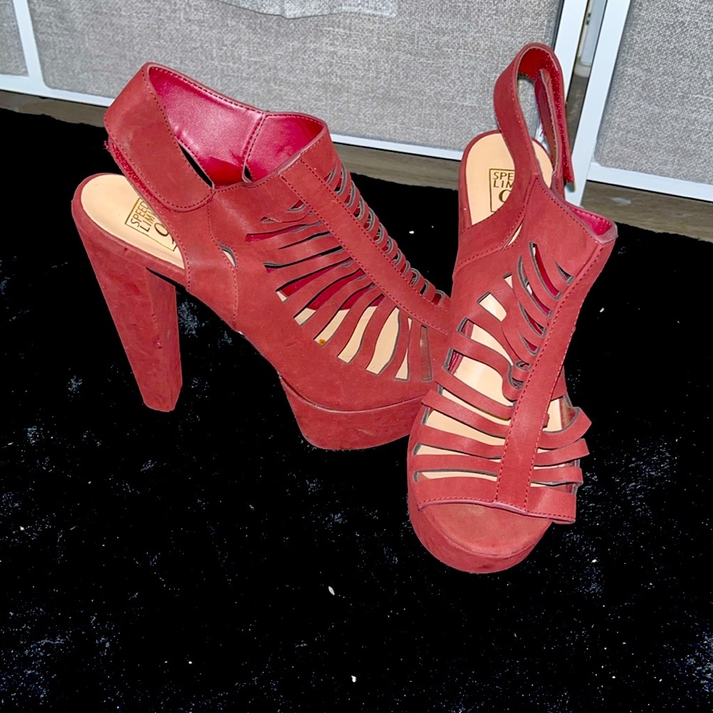 Burgundy heel never worn